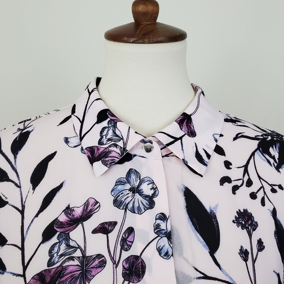 NWT Ivanka Trump Floral Wrap Front Blouse - Picture 6 of 16